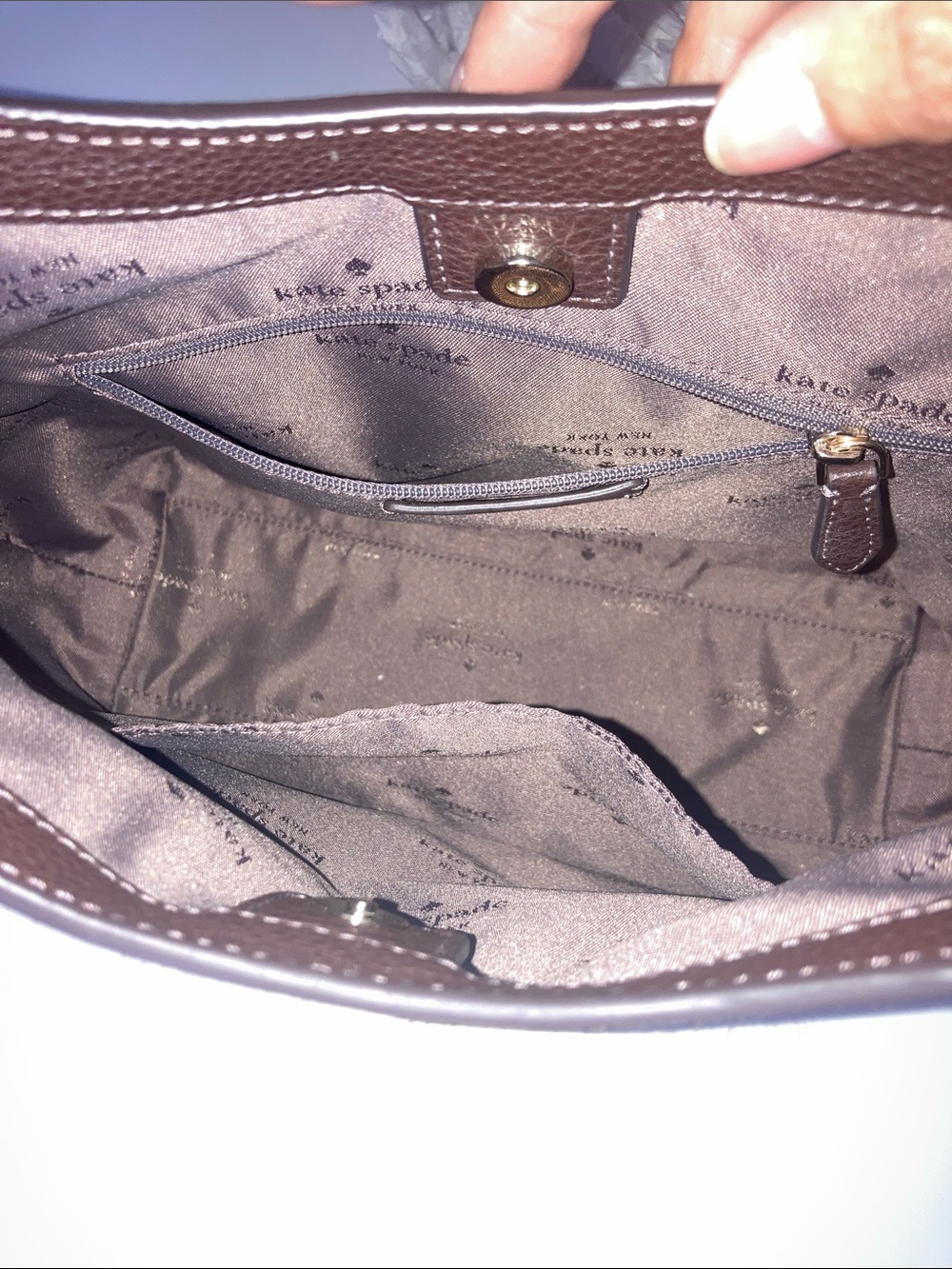 Kate Spade Brown Suede Shoulder Bag - Picture 5 of 11